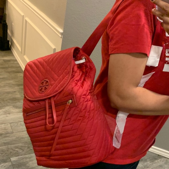 HP3 New ♥️ Tory Burch Quilted Nylon Backpack - Picture 12 of 14